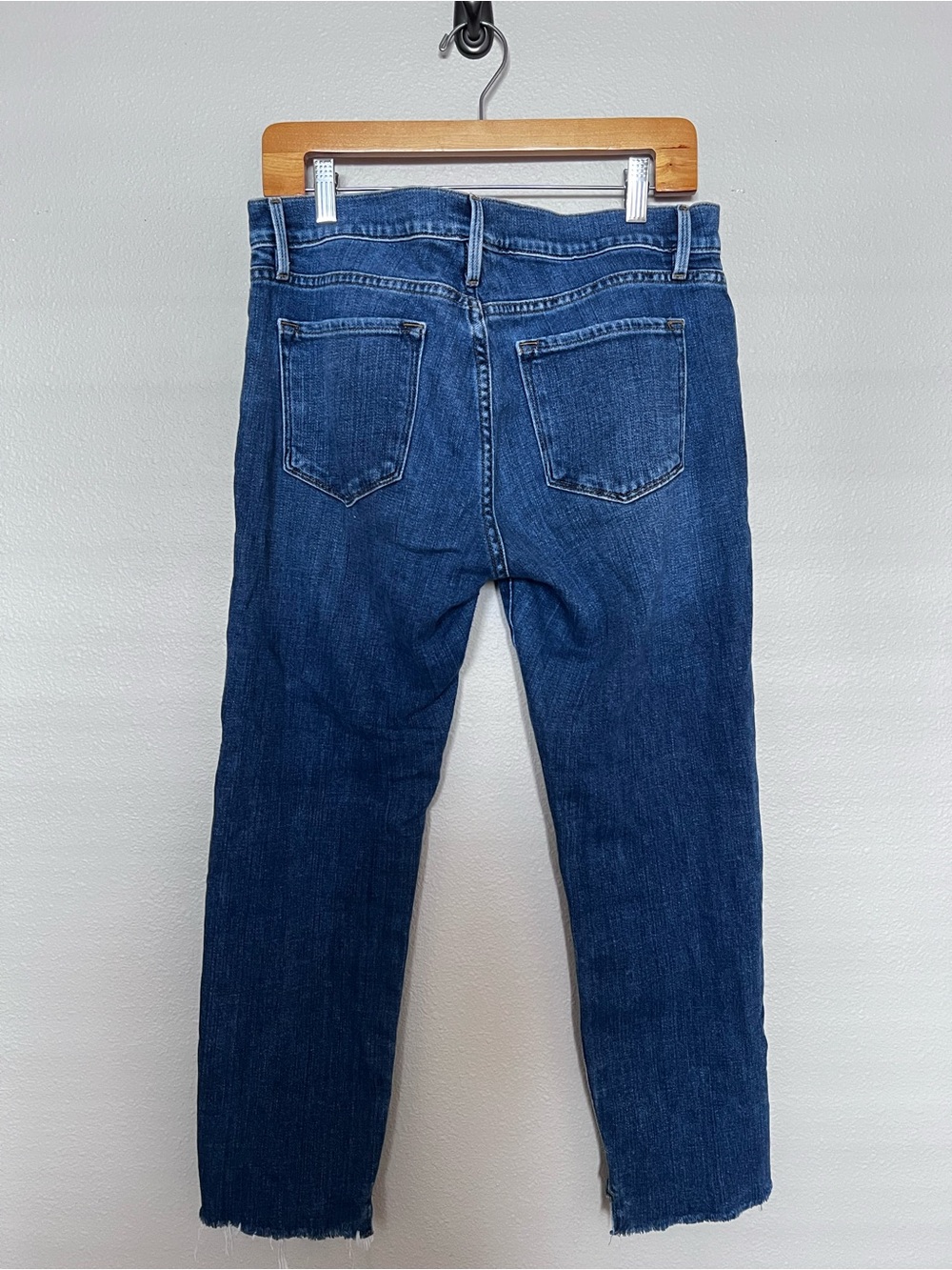 FRAME Denim Le Garçon Scorpion High Rise Straight Crop Jeans Distressed Size 28 - Picture 4 of 10